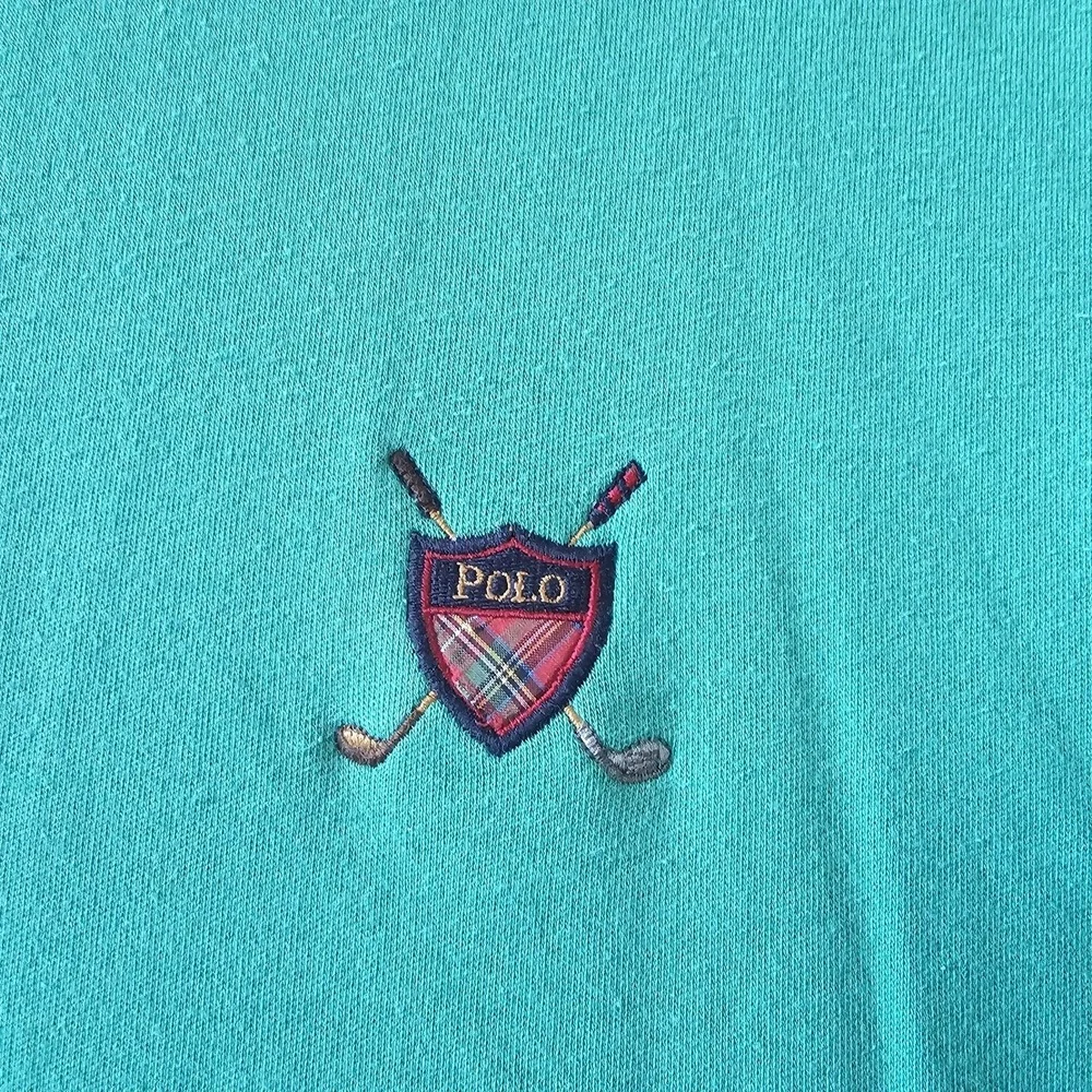 Polo By Ralph Lauren Shirt Men's Size‎ Large Crossed Golf Clubs Vintage Green